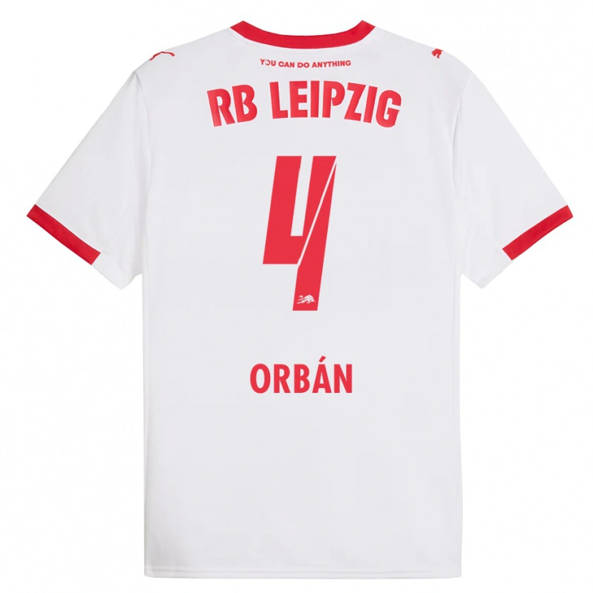 Danxen Hombre Camiseta Willi Orbán #4 Blanco Rojo 1ª Equipación 2025/26 La Camisa