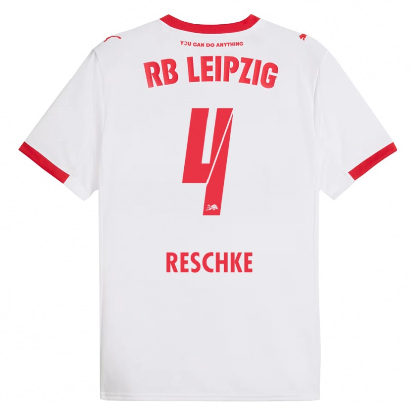Danxen Hombre Camiseta Gianluca Reschke #4 Blanco Rojo 1ª Equipación 2025/26 La Camisa