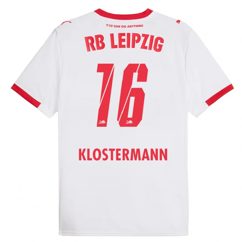 Danxen Hombre Camiseta Lukas Klostermann #16 Blanco Rojo 1ª Equipación 2025/26 La Camisa