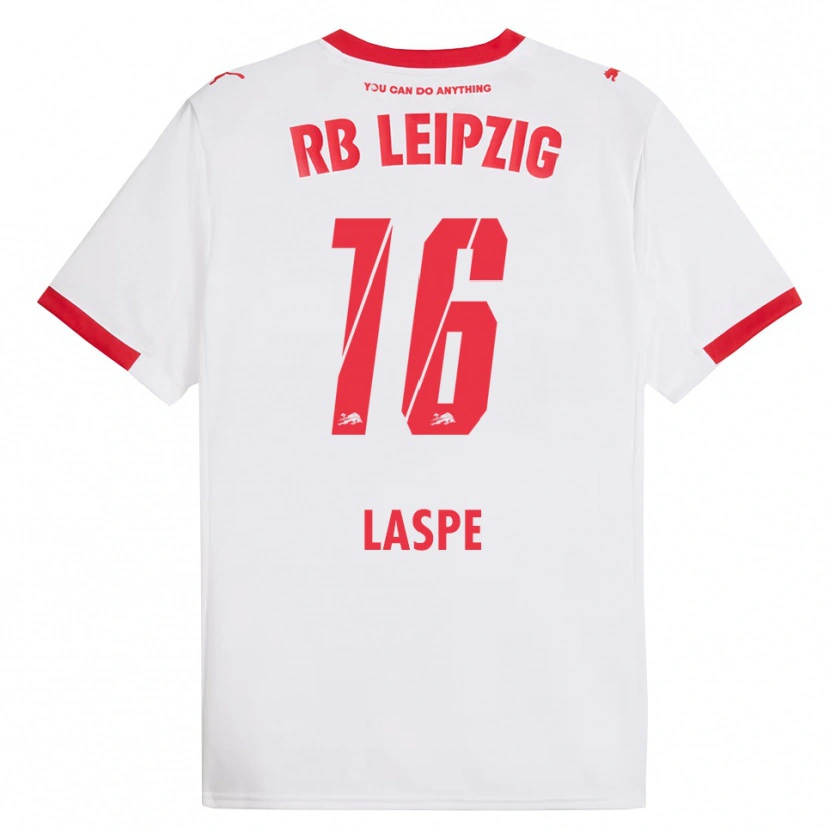 Danxen Hombre Camiseta Hannes Laspe #16 Blanco Rojo 1ª Equipación 2025/26 La Camisa