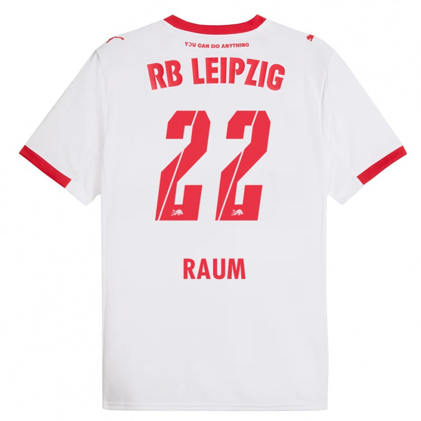Danxen Hombre Camiseta David Raum #22 Blanco Rojo 1ª Equipación 2025/26 La Camisa