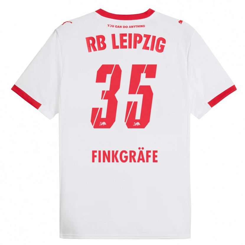 Danxen Hombre Camiseta Max Finkgräfe #35 Blanco Rojo 1ª Equipación 2025/26 La Camisa