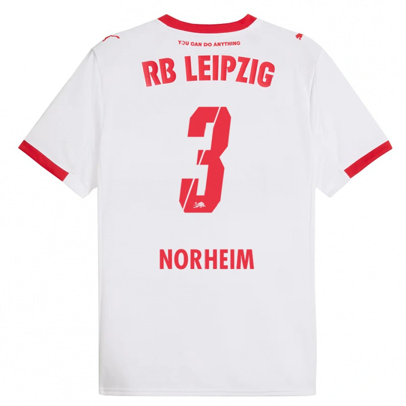 Danxen Hombre Camiseta Andrea Norheim #3 Blanco Rojo 1ª Equipación 2025/26 La Camisa
