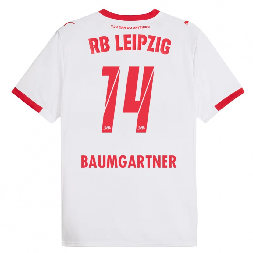 Danxen Hombre Camiseta Christoph Baumgartner #14 Blanco Rojo 1ª Equipación 2025/26 La Camisa