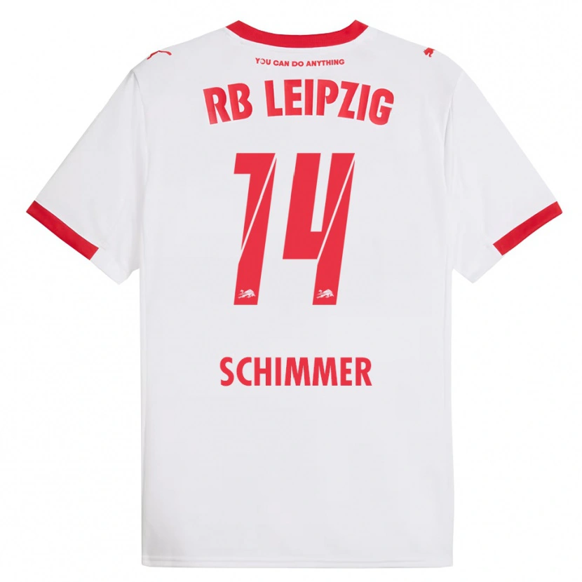 Danxen Hombre Camiseta Marleen Schimmer #14 Blanco Rojo 1ª Equipación 2025/26 La Camisa
