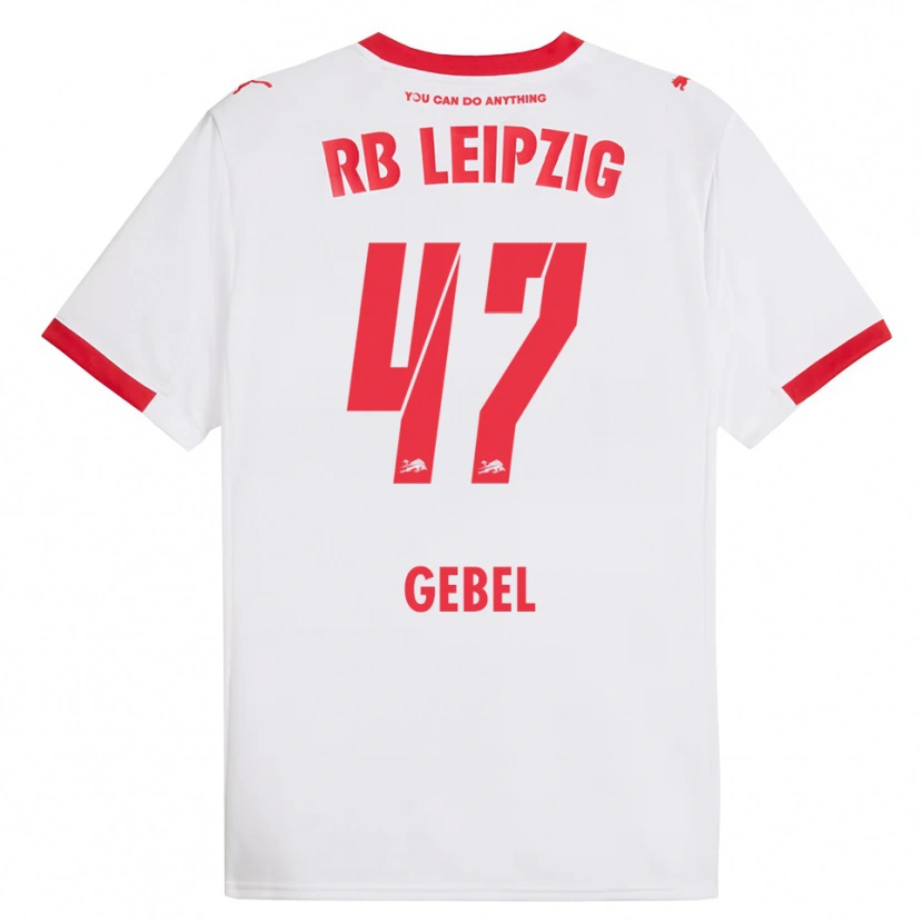 Danxen Hombre Camiseta Viggo Gebel #47 Blanco Rojo 1ª Equipación 2025/26 La Camisa