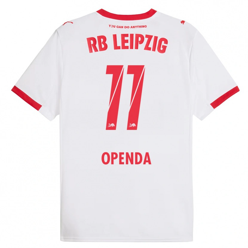 Danxen Hombre Camiseta Loïs Openda #11 Blanco Rojo 1ª Equipación 2025/26 La Camisa