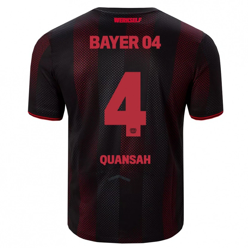 Danxen Hombre Camiseta Jarell Quansah #4 Negro Rojo 1ª Equipación 2025/26 La Camisa