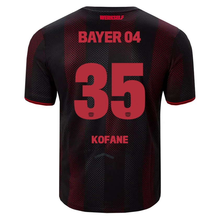 Danxen Hombre Camiseta Christian Kofane #35 Negro Rojo 1ª Equipación 2025/26 La Camisa