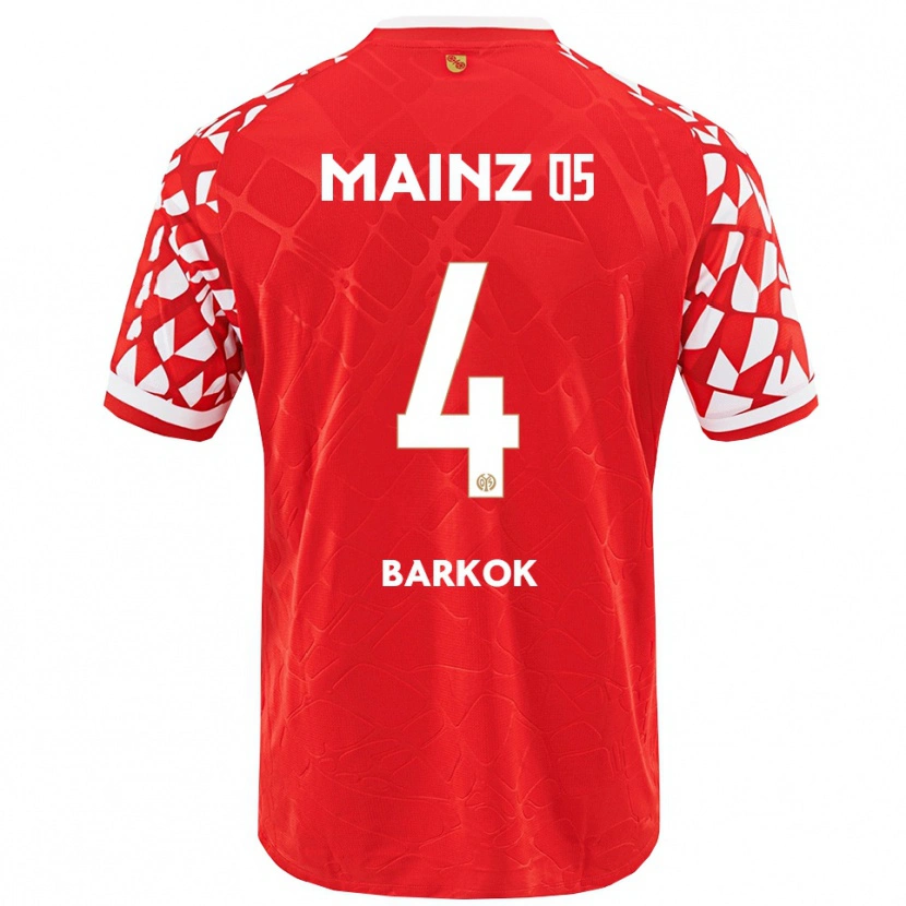 Danxen Hombre Camiseta Aymen Barkok #4 Rojo Blanco 1ª Equipación 2025/26 La Camisa