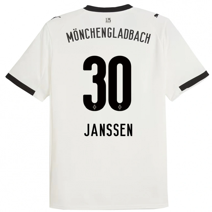 Danxen Hombre Camiseta Annalena Janssen #30 Blanco Negro 1ª Equipación 2025/26 La Camisa
