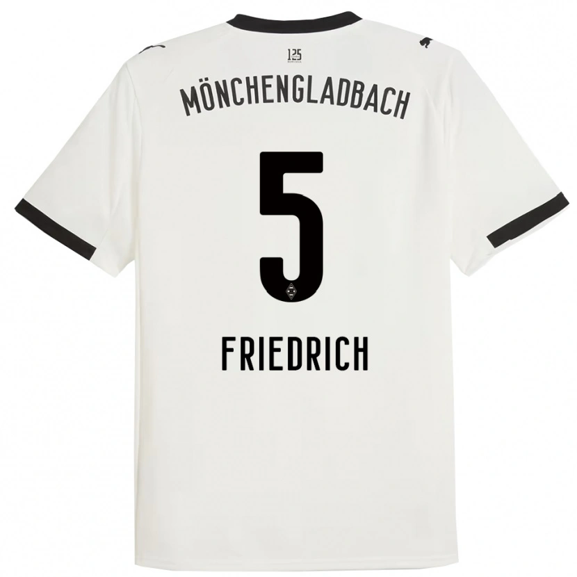 Danxen Hombre Camiseta Marvin Friedrich #5 Blanco Negro 1ª Equipación 2025/26 La Camisa