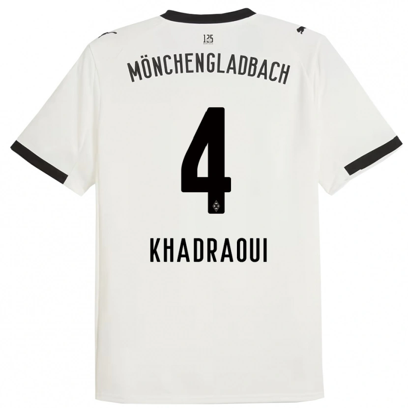 Danxen Hombre Camiseta Elias Khadraoui #4 Blanco Negro 1ª Equipación 2025/26 La Camisa