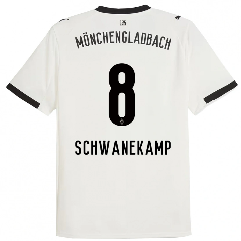 Danxen Hombre Camiseta Jana Schwanekamp #8 Blanco Negro 1ª Equipación 2025/26 La Camisa