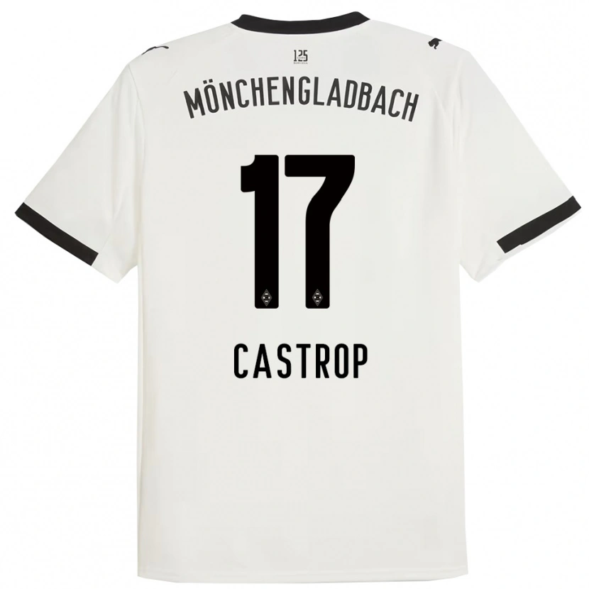 Danxen Hombre Camiseta Jens Castrop #17 Blanco Negro 1ª Equipación 2025/26 La Camisa