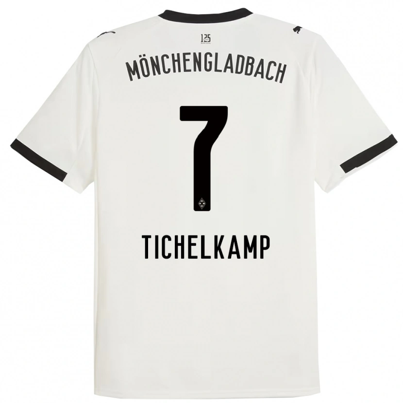 Danxen Hombre Camiseta Emily Tichelkamp #7 Blanco Negro 1ª Equipación 2025/26 La Camisa