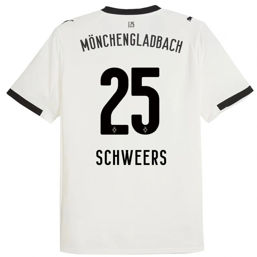 Danxen Hombre Camiseta Lion Schweers #25 Blanco Negro 1ª Equipación 2025/26 La Camisa