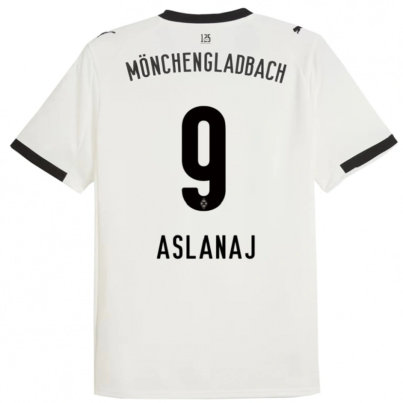 Danxen Hombre Camiseta Flaka Aslanaj #9 Blanco Negro 1ª Equipación 2025/26 La Camisa