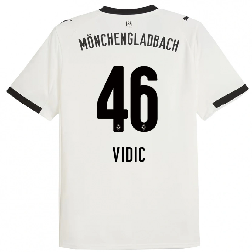 Danxen Hombre Camiseta Nico Vidic #46 Blanco Negro 1ª Equipación 2025/26 La Camisa