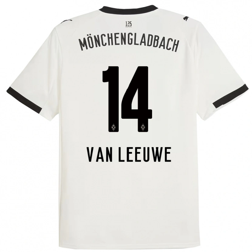 Danxen Hombre Camiseta Kyra Van Leeuwe #14 Blanco Negro 1ª Equipación 2025/26 La Camisa