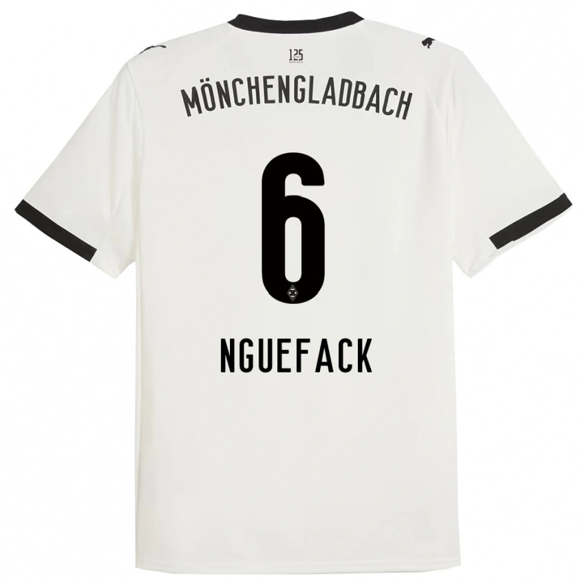 Danxen Hombre Camiseta Mathieu Nguefack #6 Blanco Negro 1ª Equipación 2025/26 La Camisa
