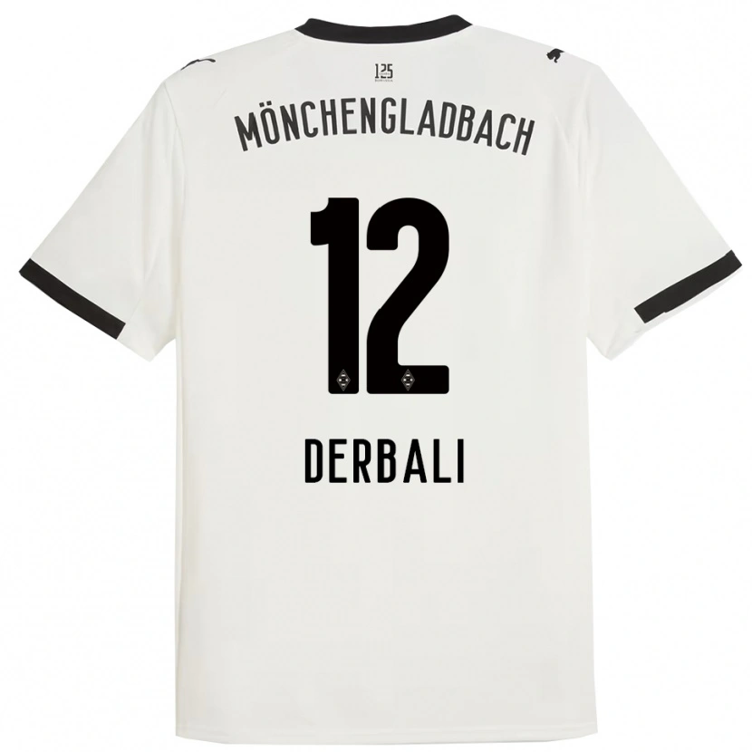 Danxen Hombre Camiseta Louisa Derbali #12 Blanco Negro 1ª Equipación 2025/26 La Camisa