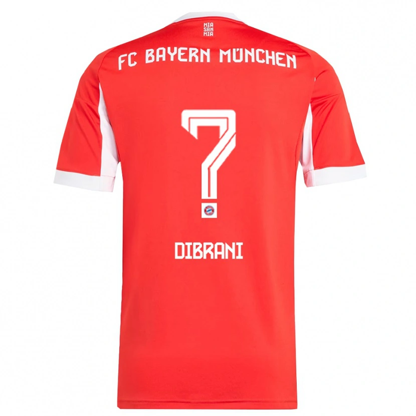 Danxen Hombre Camiseta Benjamin Dibrani #0 Rojo Blanco 1ª Equipación 2025/26 La Camisa
