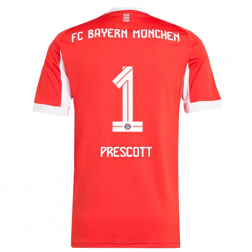 Danxen Hombre Camiseta Leonard Prescott #1 Rojo Blanco 1ª Equipación 2025/26 La Camisa