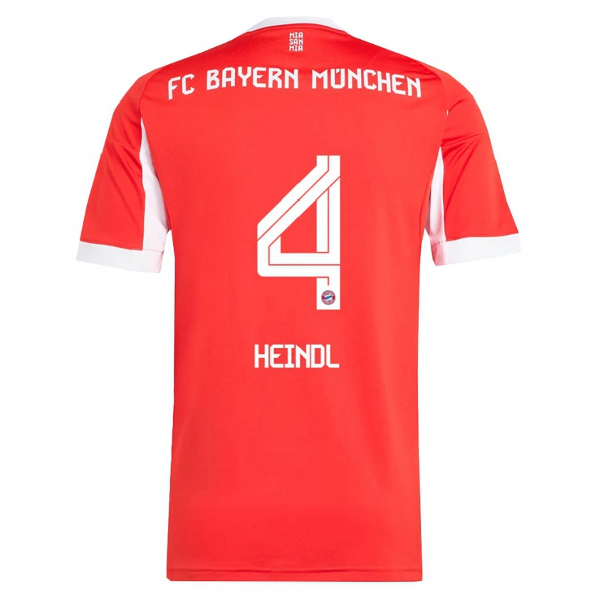 Danxen Hombre Camiseta David Heindl #4 Rojo Blanco 1ª Equipación 2025/26 La Camisa