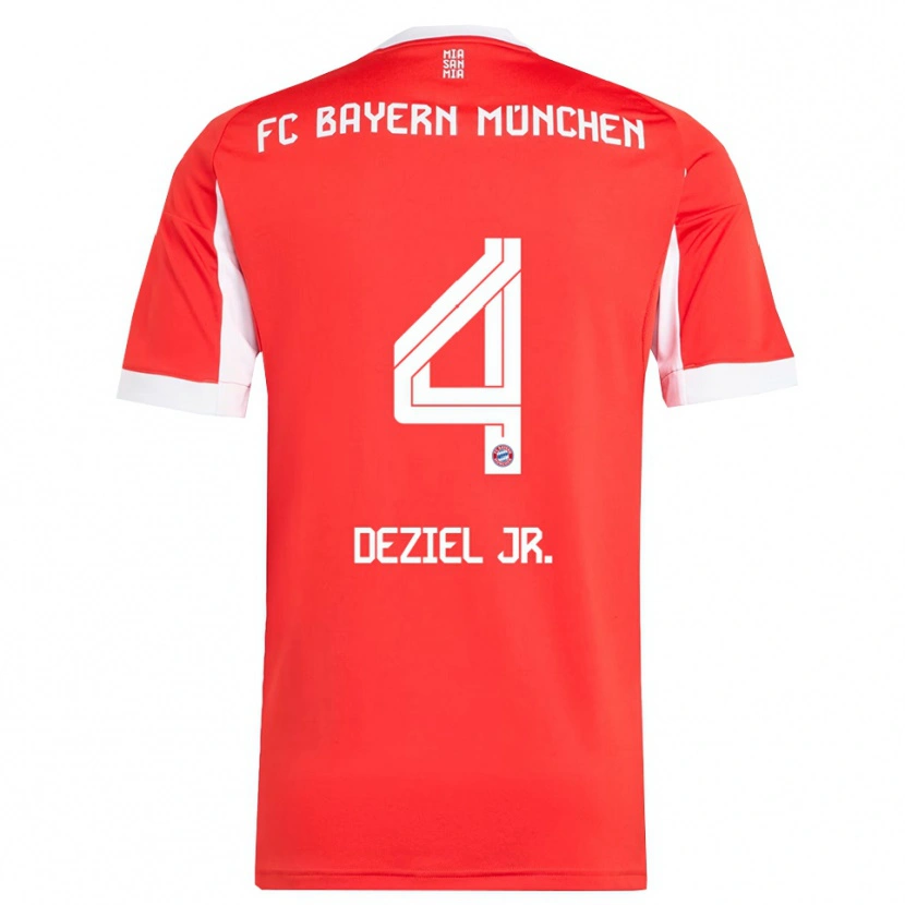 Danxen Hombre Camiseta Robert Deziel Jr. #4 Rojo Blanco 1ª Equipación 2025/26 La Camisa