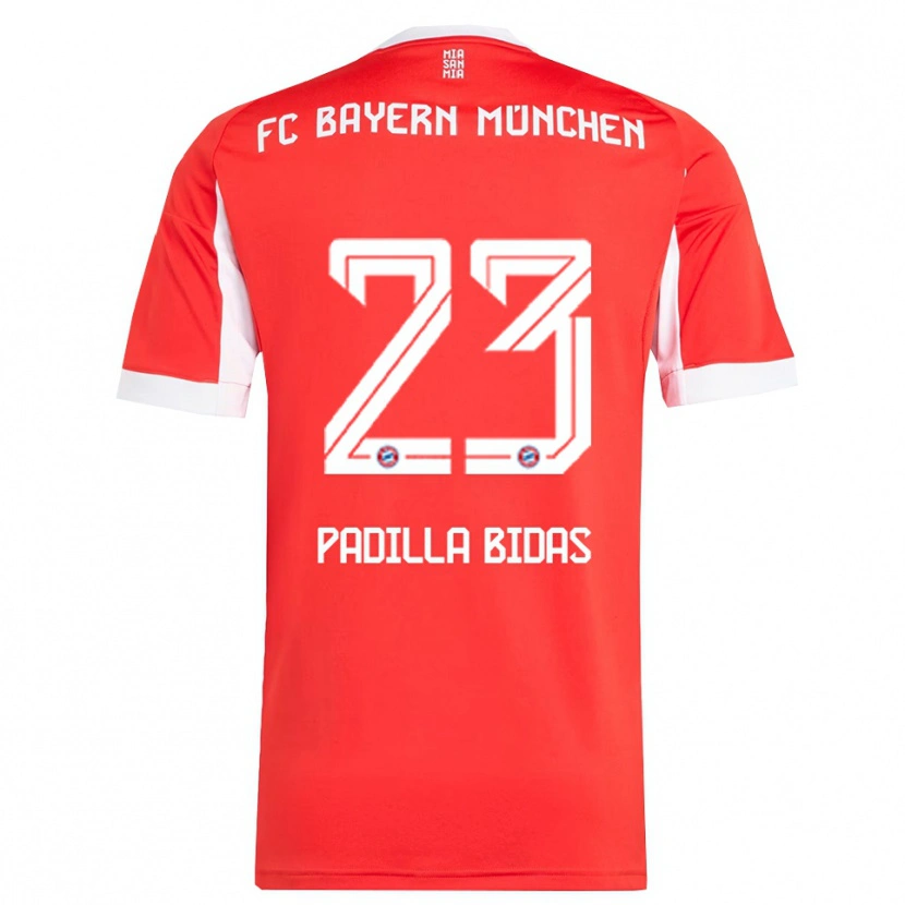 Danxen Hombre Camiseta Natalia Padilla Bidas #23 Rojo Blanco 1ª Equipación 2025/26 La Camisa