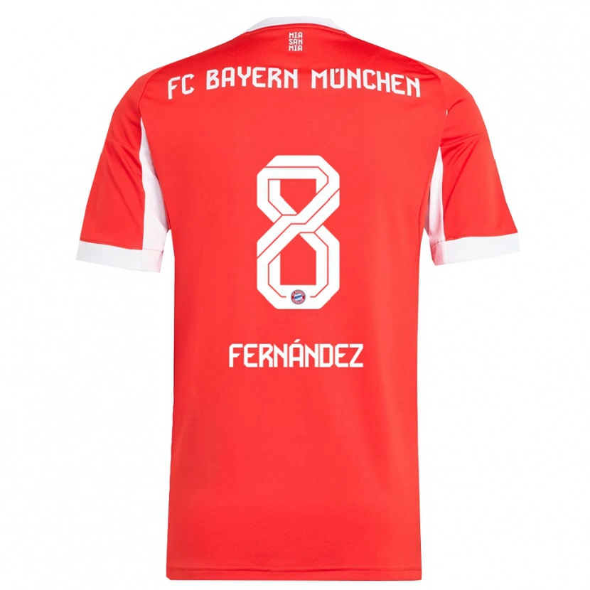 Danxen Hombre Camiseta Javier Fernández #8 Rojo Blanco 1ª Equipación 2025/26 La Camisa