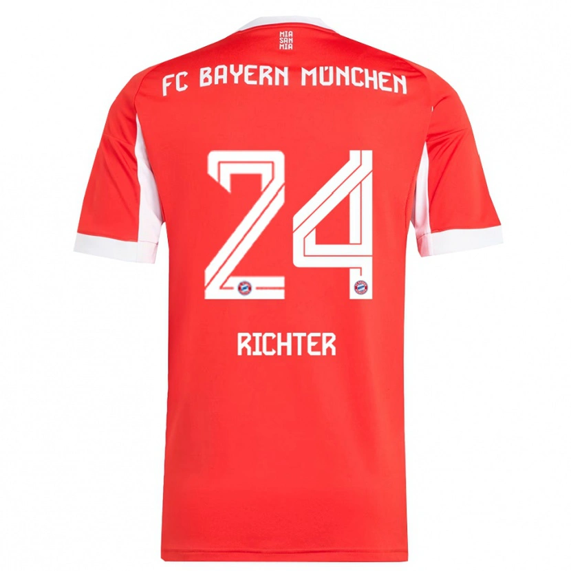 Danxen Hombre Camiseta Louis Richter #24 Rojo Blanco 1ª Equipación 2025/26 La Camisa