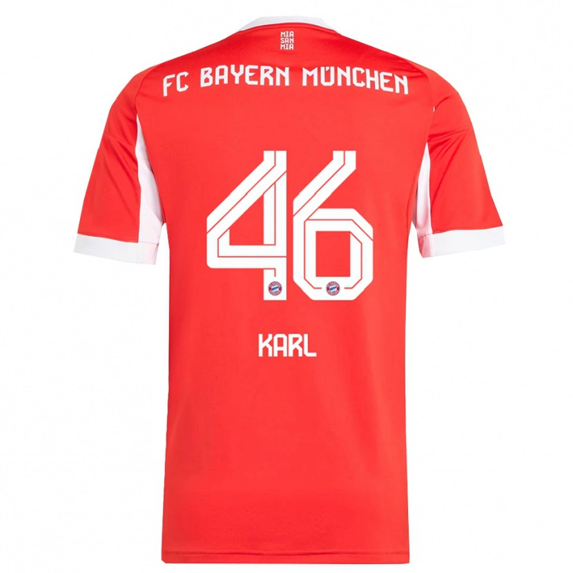 Danxen Hombre Camiseta Lennart Karl #46 Rojo Blanco 1ª Equipación 2025/26 La Camisa