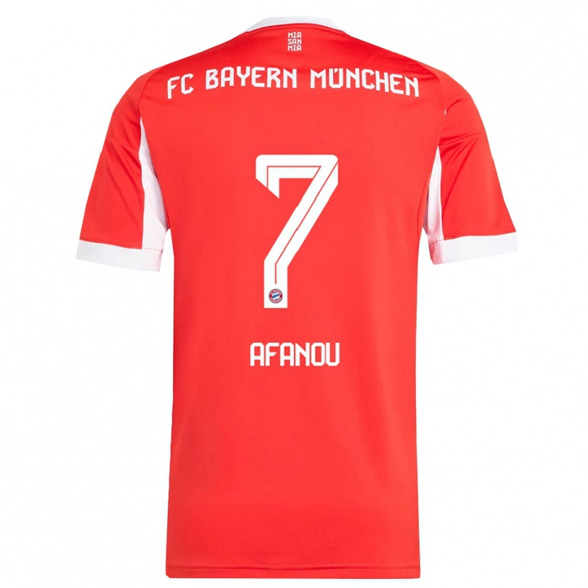 Danxen Hombre Camiseta Chris Afanou #7 Rojo Blanco 1ª Equipación 2025/26 La Camisa