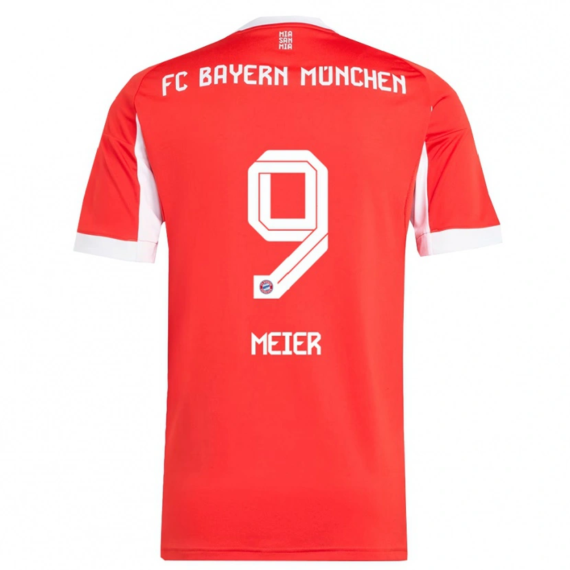 Danxen Hombre Camiseta Richard Meier #9 Rojo Blanco 1ª Equipación 2025/26 La Camisa