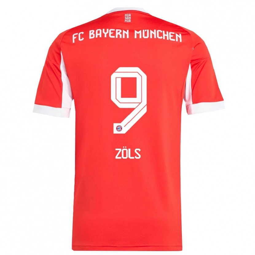 Danxen Hombre Camiseta Simon Zöls #9 Rojo Blanco 1ª Equipación 2025/26 La Camisa
