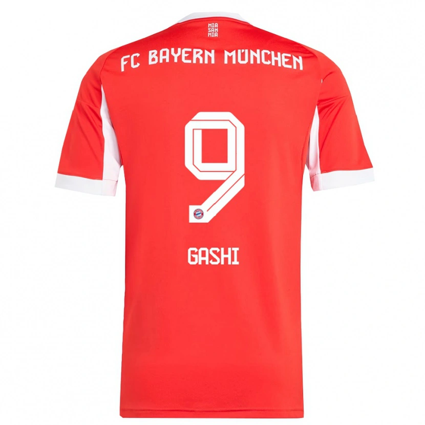 Danxen Hombre Camiseta Yll Gashi #9 Rojo Blanco 1ª Equipación 2025/26 La Camisa