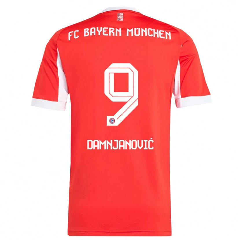 Danxen Hombre Camiseta Jovana Damnjanović #9 Rojo Blanco 1ª Equipación 2025/26 La Camisa