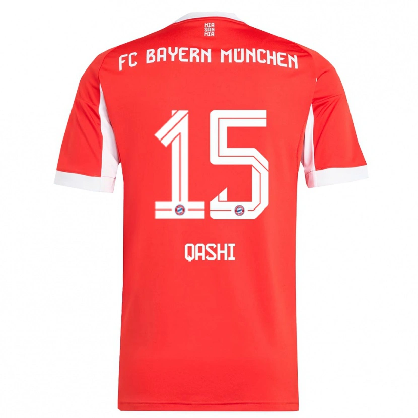 Danxen Hombre Camiseta Yousef Qashi #15 Rojo Blanco 1ª Equipación 2025/26 La Camisa