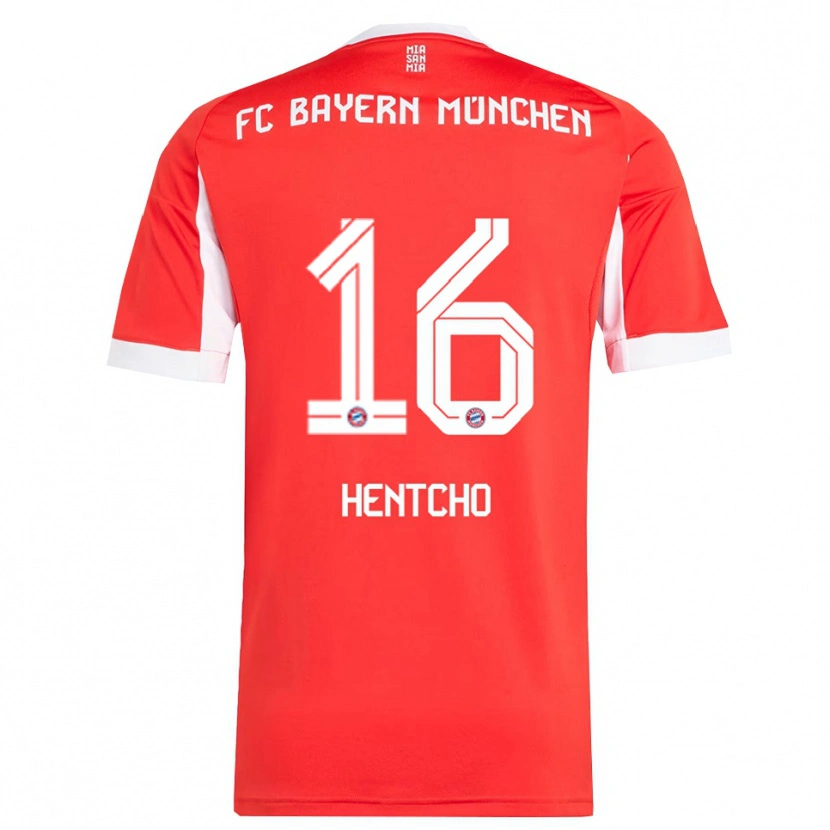 Danxen Hombre Camiseta Aristide Hentcho #16 Rojo Blanco 1ª Equipación 2025/26 La Camisa