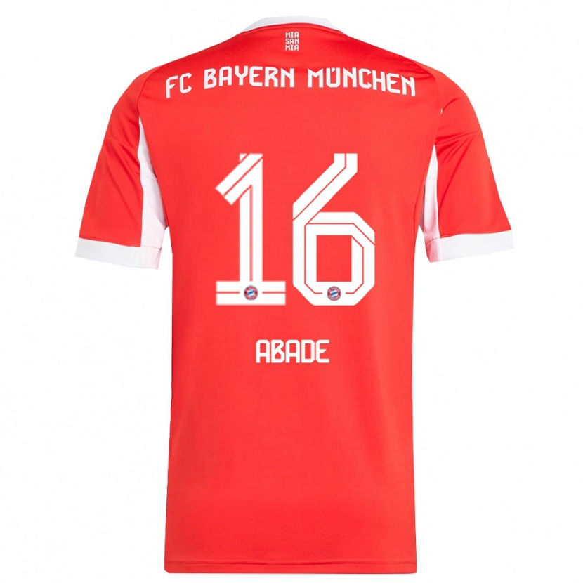 Danxen Hombre Camiseta Daniel Abade #16 Rojo Blanco 1ª Equipación 2025/26 La Camisa