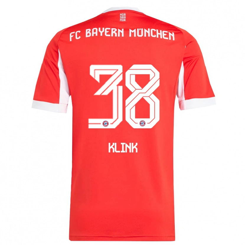Danxen Hombre Camiseta Anna Klink #38 Rojo Blanco 1ª Equipación 2025/26 La Camisa
