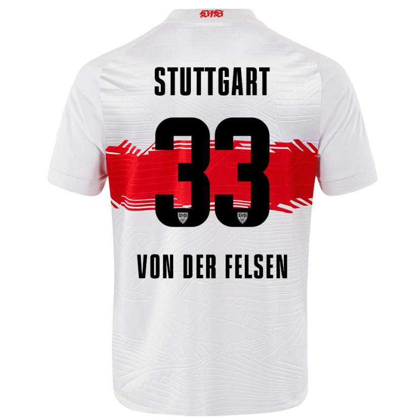 Danxen Hombre Camiseta Jerik Von Der Felsen #33 Blanco Rojo 1ª Equipación 2025/26 La Camisa