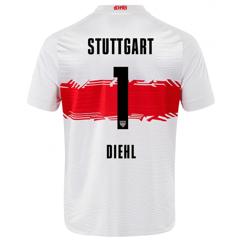 Danxen Hombre Camiseta Vanessa Diehl #1 Blanco Rojo 1ª Equipación 2025/26 La Camisa