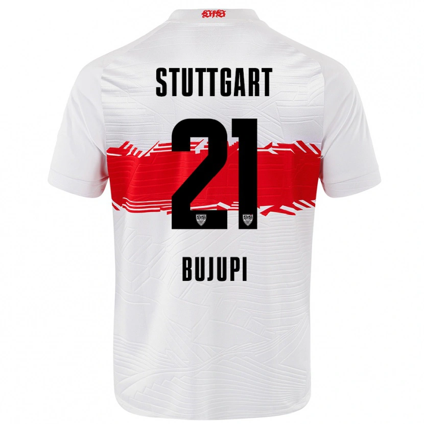 Danxen Hombre Camiseta Eliot Bujupi #21 Blanco Rojo 1ª Equipación 2025/26 La Camisa