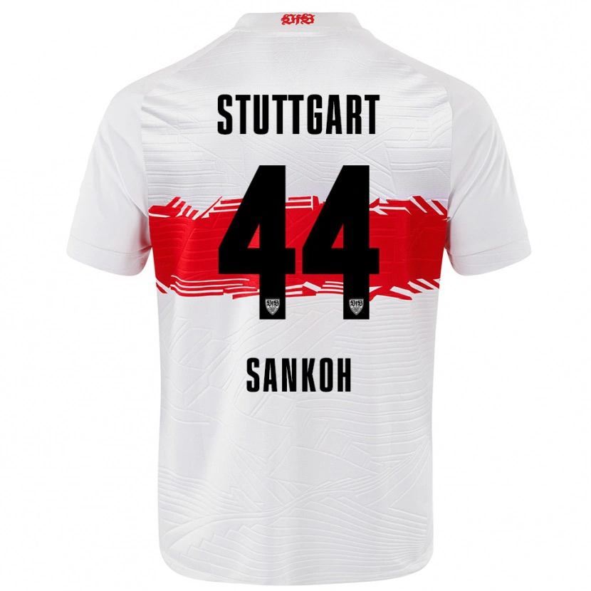 Danxen Hombre Camiseta Mohamed Sankoh #44 Blanco Rojo 1ª Equipación 2025/26 La Camisa