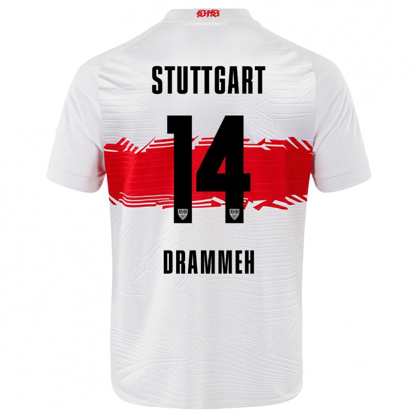Danxen Hombre Camiseta Mohamed Drammeh #14 Blanco Rojo 1ª Equipación 2025/26 La Camisa