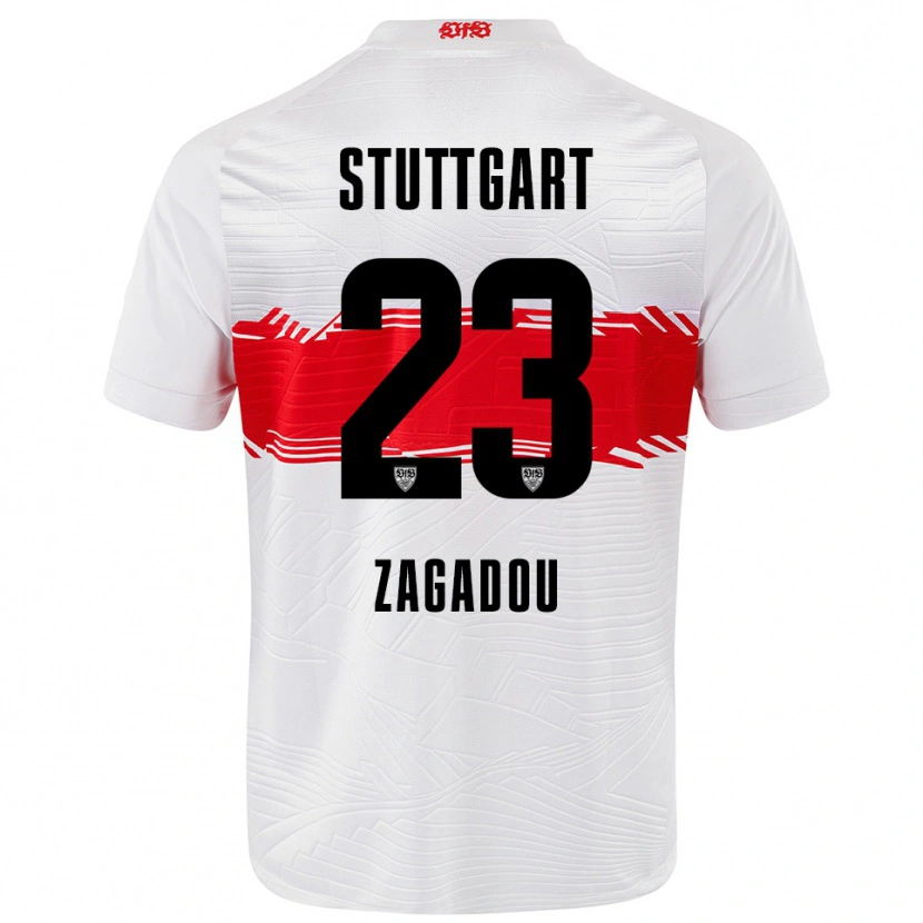 Danxen Hombre Camiseta Dan-Axel Zagadou #23 Blanco Rojo 1ª Equipación 2025/26 La Camisa