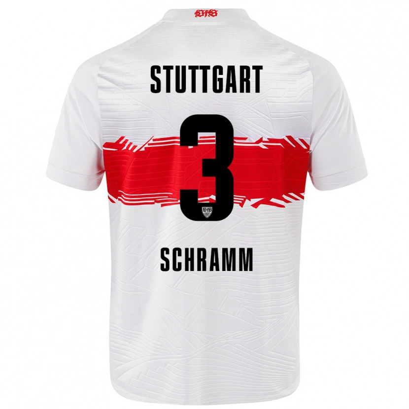Danxen Hombre Camiseta Collin Schramm #3 Blanco Rojo 1ª Equipación 2025/26 La Camisa